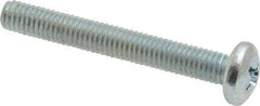Value Collection - #10-32 UNF, 1-1/2" Length Under Head Phillips Drive Machine Screw - Pan Head, Grade 2 Steel, Zinc-Plated Finish, Without Washer - Industrial Tool & Supply