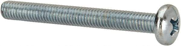 Value Collection - #10-32 UNF, 1-3/4" Length Under Head Phillips Drive Machine Screw - Pan Head, Grade 2 Steel, Zinc-Plated Finish, Without Washer - Industrial Tool & Supply