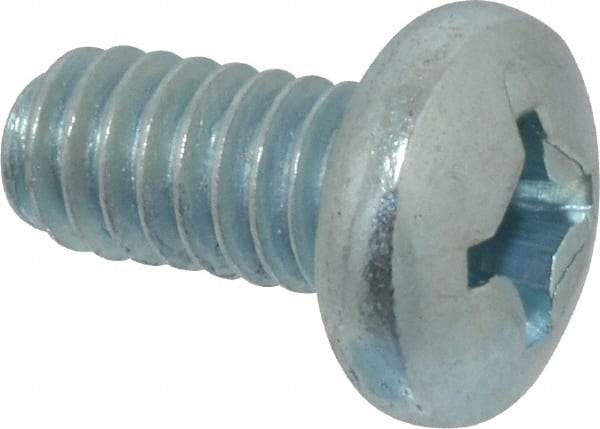 Value Collection - 1/4-20 UNC, 1/2" Length Under Head Phillips Drive Machine Screw - Pan Head, Grade 2 Steel, Zinc-Plated Finish, Without Washer - Industrial Tool & Supply