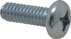 Value Collection - 1/4-20 UNC, 3/4" Length Under Head Phillips Drive Machine Screw - Pan Head, Grade 2 Steel, Zinc-Plated Finish, Without Washer - Industrial Tool & Supply