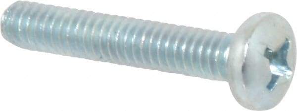 Value Collection - 1/4-20 UNC, 1-1/2" Length Under Head Phillips Drive Machine Screw - Pan Head, Grade 2 Steel, Zinc-Plated Finish, Without Washer - Industrial Tool & Supply