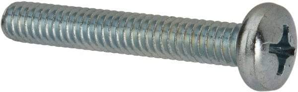 Value Collection - 1/4-20 UNC, 1-3/4" Length Under Head Phillips Drive Machine Screw - Pan Head, Grade 2 Steel, Zinc-Plated Finish, Without Washer - Industrial Tool & Supply