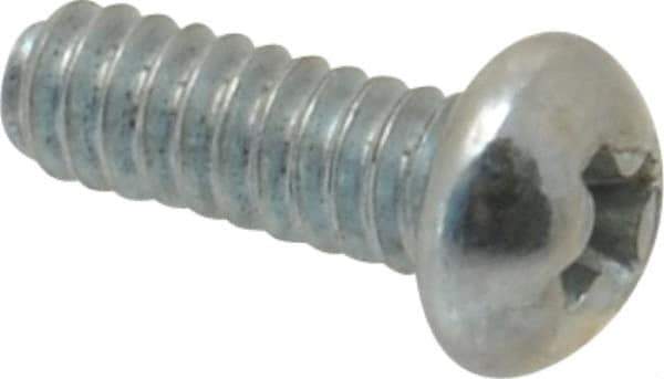 Value Collection - #4-40 UNC, 5/16" Length Under Head Phillips Drive Machine Screw - Round Head, Grade 2 Steel, Zinc-Plated Finish, Without Washer - Industrial Tool & Supply