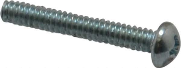 Value Collection - #4-40 UNC, 3/4" Length Under Head Phillips Drive Machine Screw - Round Head, Grade 2 Steel, Zinc-Plated Finish, Without Washer - Industrial Tool & Supply