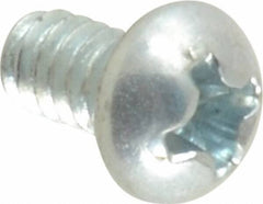 Value Collection - #6-32 UNC, 1/4" Length Under Head Phillips Drive Machine Screw - Round Head, Grade 2 Steel, Zinc-Plated Finish, Without Washer - Industrial Tool & Supply