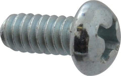 Value Collection - #6-32 UNC, 5/16" Length Under Head Phillips Drive Machine Screw - Round Head, Grade 2 Steel, Zinc-Plated Finish, Without Washer - Industrial Tool & Supply