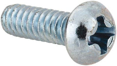 Value Collection - #6-32 UNC, 7/16" Length Under Head Phillips Drive Machine Screw - Round Head, Grade 2 Steel, Zinc-Plated Finish, Without Washer - Industrial Tool & Supply