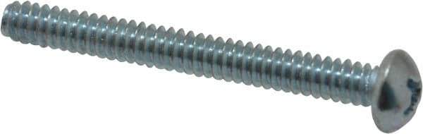 Value Collection - #6-32 UNC, 1-1/4" Length Under Head Phillips Drive Machine Screw - Round Head, Grade 2 Steel, Zinc-Plated Finish, Without Washer - Industrial Tool & Supply