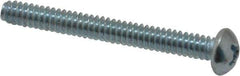 Value Collection - #6-32 UNC, 1-1/4" Length Under Head Phillips Drive Machine Screw - Round Head, Grade 2 Steel, Zinc-Plated Finish, Without Washer - Industrial Tool & Supply