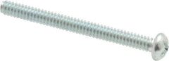 Value Collection - #6-32 UNC, 1-1/2" Length Under Head Phillips Drive Machine Screw - Round Head, Grade 2 Steel, Zinc-Plated Finish, Without Washer - Industrial Tool & Supply