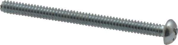 Value Collection - #6-32 UNC, 1-3/4" Length Under Head Phillips Drive Machine Screw - Round Head, Grade 2 Steel, Zinc-Plated Finish, Without Washer - Industrial Tool & Supply