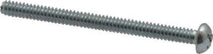 Value Collection - #6-32 UNC, 1-3/4" Length Under Head Phillips Drive Machine Screw - Round Head, Grade 2 Steel, Zinc-Plated Finish, Without Washer - Industrial Tool & Supply