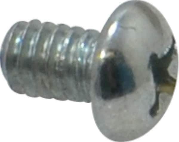 Value Collection - #8-32 UNC, 1/4" Length Under Head Phillips Drive Machine Screw - Round Head, Grade 2 Steel, Zinc-Plated Finish, Without Washer - Industrial Tool & Supply