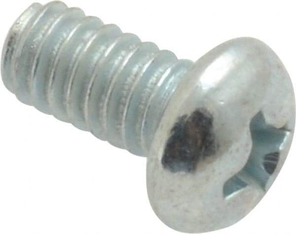 Value Collection - #8-32 UNC, 5/16" Length Under Head Phillips Drive Machine Screw - Round Head, Grade 2 Steel, Zinc-Plated Finish, Without Washer - Industrial Tool & Supply
