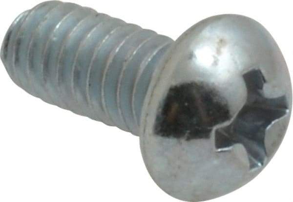 Value Collection - #8-32 UNC, 3/8" Length Under Head Phillips Drive Machine Screw - Round Head, Grade 2 Steel, Zinc-Plated Finish, Without Washer - Industrial Tool & Supply