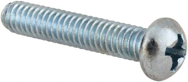 Value Collection - #8-32 UNC, 7/8" Length Under Head Phillips Drive Machine Screw - Round Head, Grade 2 Steel, Zinc-Plated Finish, Without Washer - Industrial Tool & Supply