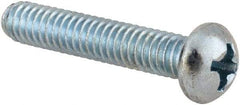 Value Collection - #8-32 UNC, 7/8" Length Under Head Phillips Drive Machine Screw - Round Head, Grade 2 Steel, Zinc-Plated Finish, Without Washer - Industrial Tool & Supply