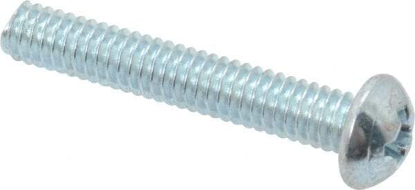 Value Collection - #8-32 UNC, 1" Length Under Head Phillips Drive Machine Screw - Round Head, Grade 2 Steel, Zinc-Plated Finish, Without Washer - Industrial Tool & Supply