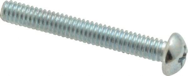Value Collection - #8-32 UNC, 1-1/4" Length Under Head Phillips Drive Machine Screw - Round Head, Grade 2 Steel, Zinc-Plated Finish, Without Washer - Industrial Tool & Supply