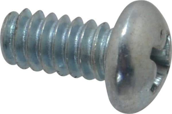 Value Collection - #10-24 UNC, 3/8" Length Under Head Phillips Drive Machine Screw - Round Head, Grade 2 Steel, Zinc-Plated Finish, Without Washer - Industrial Tool & Supply