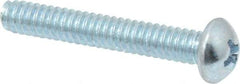 Value Collection - #10-24 UNC, 1-1/4" Length Under Head Phillips Drive Machine Screw - Round Head, Grade 2 Steel, Zinc-Plated Finish, Without Washer - Industrial Tool & Supply