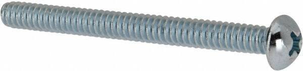 Value Collection - #10-24 UNC, 2" Length Under Head Phillips Drive Machine Screw - Round Head, Grade 2 Steel, Zinc-Plated Finish, Without Washer - Industrial Tool & Supply