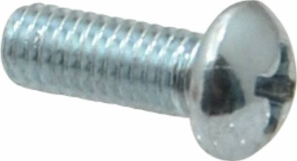 Value Collection - #10-32 UNF, 1/2" Length Under Head Phillips Drive Machine Screw - Round Head, Grade 2 Steel, Zinc-Plated Finish, Without Washer - Industrial Tool & Supply