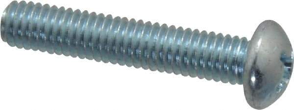 Value Collection - #10-32 UNF, 1" Length Under Head Phillips Drive Machine Screw - Round Head, Grade 2 Steel, Zinc-Plated Finish, Without Washer - Industrial Tool & Supply