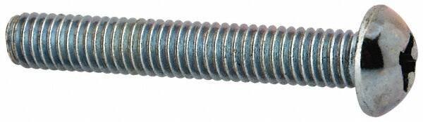 Value Collection - #10-32 UNF, 1-1/4" Length Under Head Phillips Drive Machine Screw - Round Head, Grade 2 Steel, Zinc-Plated Finish, Without Washer - Industrial Tool & Supply