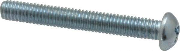 Value Collection - #10-32 UNF, 1-1/2" Length Under Head Phillips Drive Machine Screw - Round Head, Grade 2 Steel, Zinc-Plated Finish, Without Washer - Industrial Tool & Supply
