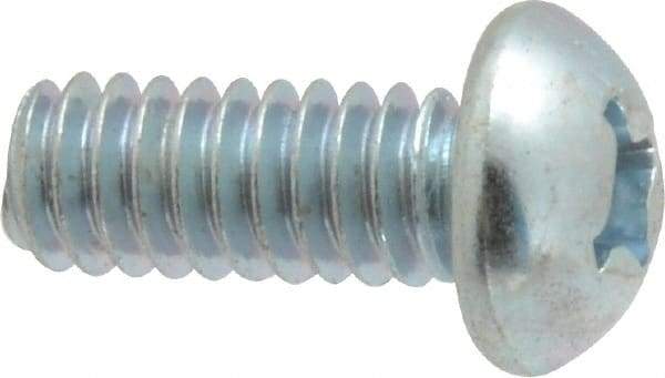 Value Collection - 1/4-20 UNC, 5/8" Length Under Head Phillips Drive Machine Screw - Round Head, Grade 2 Steel, Zinc-Plated Finish, Without Washer - Industrial Tool & Supply