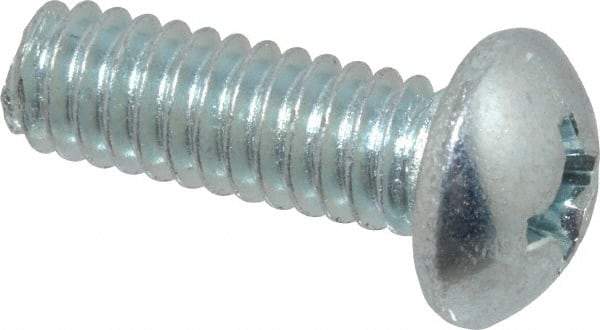 Value Collection - 1/4-20 UNC, 3/4" Length Under Head Phillips Drive Machine Screw - Round Head, Grade 2 Steel, Zinc-Plated Finish, Without Washer - Industrial Tool & Supply