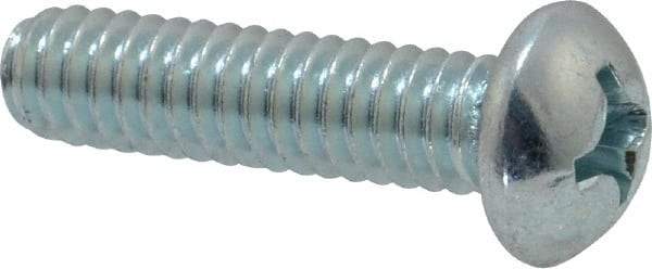 Value Collection - 1/4-20 UNC, 1" Length Under Head Phillips Drive Machine Screw - Round Head, Grade 2 Steel, Zinc-Plated Finish, Without Washer - Industrial Tool & Supply