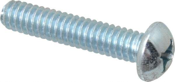 Value Collection - 1/4-20 UNC, 1-1/4" Length Under Head Phillips Drive Machine Screw - Round Head, Grade 2 Steel, Zinc-Plated Finish, Without Washer - Industrial Tool & Supply