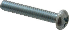 Value Collection - 1/4-20 UNC, 1-1/2" Length Under Head Phillips Drive Machine Screw - Round Head, Grade 2 Steel, Zinc-Plated Finish, Without Washer - Industrial Tool & Supply