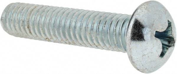 Value Collection - 5/16-18 UNC, 1-1/2" Length Under Head Phillips Drive Machine Screw - Round Head, Grade 2 Steel, Zinc-Plated Finish, Without Washer - Industrial Tool & Supply