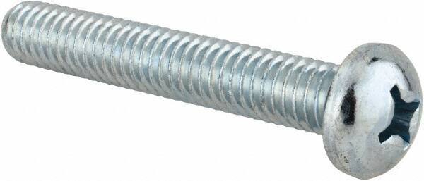 Value Collection - 5/16-18 UNC, 2" Length Under Head Phillips Drive Machine Screw - Round Head, Grade 2 Steel, Zinc-Plated Finish, Without Washer - Industrial Tool & Supply