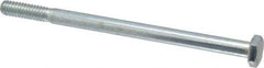 Made in USA - 1/4-20 UNC, 4" Length Under Head Hex Head Cap Screw - Partially Threaded, Grade 5 Steel, Zinc-Plated Finish, 7/16" Hex - Industrial Tool & Supply