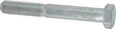 Made in USA - 3/8-16 UNC, 2-3/4" Length Under Head Hex Head Cap Screw - Partially Threaded, Grade 5 Steel, Zinc-Plated Finish, 9/16" Hex - Industrial Tool & Supply