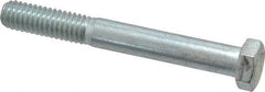 Made in USA - 3/8-16 UNC, 3" Length Under Head Hex Head Cap Screw - Partially Threaded, Grade 5 Steel, Zinc-Plated Finish, 9/16" Hex - Industrial Tool & Supply