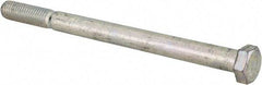 Made in USA - 1/2-13 UNC, 7" Length Under Head Hex Head Cap Screw - Partially Threaded, Grade 5 Steel, Zinc-Plated Finish, 3/4" Hex - Industrial Tool & Supply