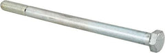 Made in USA - 1/2-13 UNC, 8" Length Under Head Hex Head Cap Screw - Partially Threaded, Grade 5 Steel, Zinc-Plated Finish, 3/4" Hex - Industrial Tool & Supply