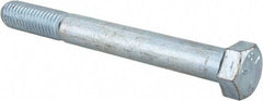Made in USA - 9/16-12 UNC, 5" Length Under Head Hex Head Cap Screw - Partially Threaded, Grade 5 Steel, Zinc-Plated Finish, 13/16" Hex - Industrial Tool & Supply