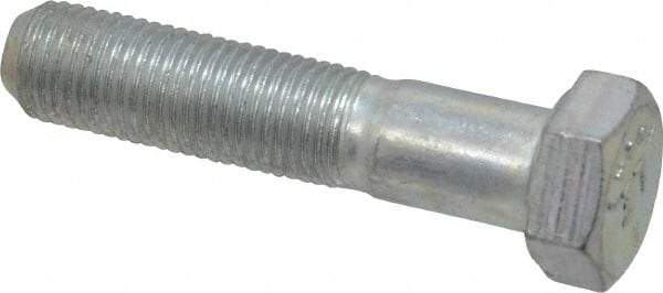 Made in USA - 3/8-24 UNF, 1-3/4" Length Under Head Hex Head Cap Screw - Partially Threaded, Grade 5 Steel, Zinc-Plated Finish, 9/16" Hex - Industrial Tool & Supply