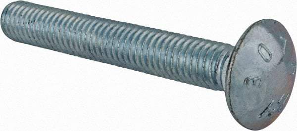 Value Collection - 3/8-16 UNC 2-3/4" Length Under Head, Standard Square Neck, Carriage Bolt - Grade 2 Steel, Zinc-Plated Finish - Industrial Tool & Supply