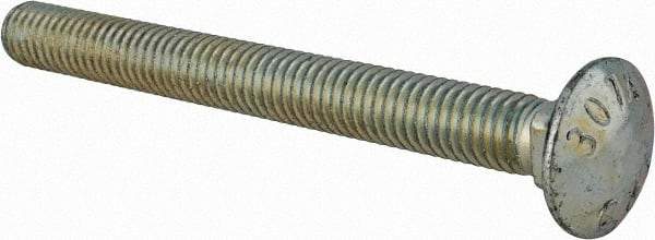 Value Collection - 3/8-16 UNC 3-3/4" Length Under Head, Standard Square Neck, Carriage Bolt - Grade 2 Steel, Zinc-Plated Finish - Industrial Tool & Supply