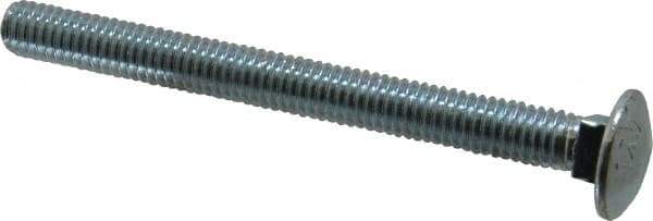Value Collection - 3/8-16 UNC 4" Length Under Head, Standard Square Neck, Carriage Bolt - Grade 2 Steel, Zinc-Plated Finish - Industrial Tool & Supply
