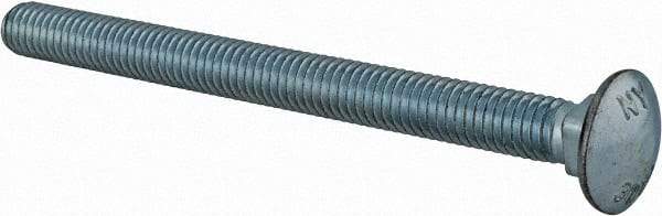 Value Collection - 3/8-16 UNC 4-1/2" Length Under Head, Standard Square Neck, Carriage Bolt - Grade 2 Steel, Zinc-Plated Finish - Industrial Tool & Supply