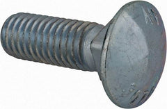 Value Collection - 1/2-13 UNC 1-1/2" Length Under Head, Standard Square Neck, Carriage Bolt - Grade 2 Steel, Zinc-Plated Finish - Industrial Tool & Supply
