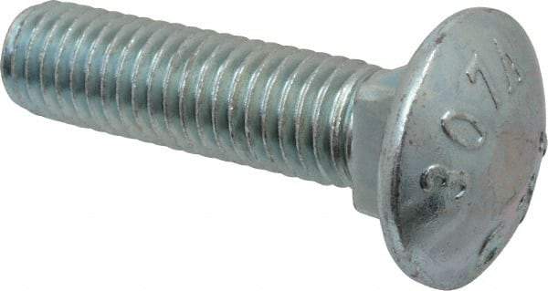 Value Collection - 1/2-13 UNC 2" Length Under Head, Standard Square Neck, Carriage Bolt - Grade 2 Steel, Zinc-Plated Finish - Industrial Tool & Supply